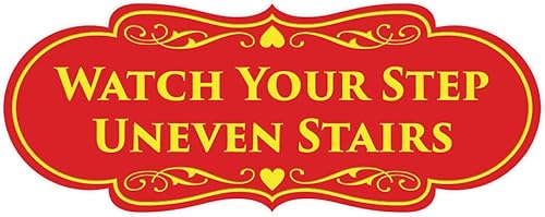 Miniatura 6 de Signs ByLITA Designer Watch Your Step Uneven Stairs (letrero de diseñador) (azul) - Mediano