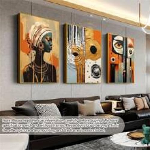 Peinture bohème africaine moderne abstraite pour réchauffer l'ambiance d'un grand salon