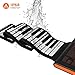Roll-up Piano 61 keys,Electronic Hand Roll Portable Piano with 128 Unique Tones and Built-in Speaker, Upgraded Waterproof Silicone Fold able Piano Keyboard for Beginners and Kids