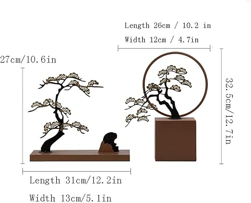 Miniatura 2 de chinese feng shui statue sculpture Modern New Chinese Creative Iron Art Pine Tree Crafts Indoor Living Room Desktop Decoration Entrance Feng Shui