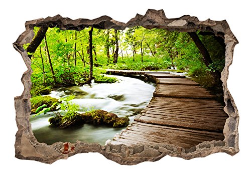 murando - Illusion d'optique 3D - 140x100 cm - Papier peint intissé - Tableaux muraux - Déco - Trou dans le mur - Nature c-C-0104-t-a Cover