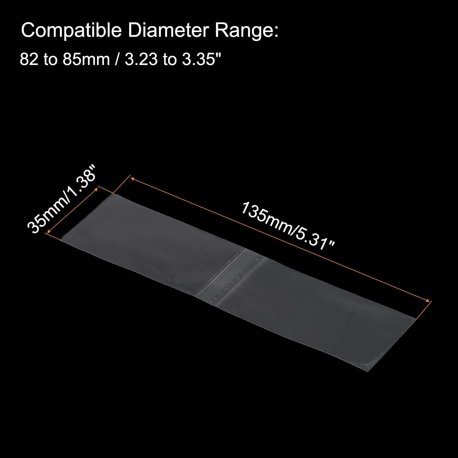 PATIKIL 135x35mm Bandes de Rétraction Perforées en PVC, 500 Pièces de Film Rétractable pour Bouteilles, Pots, Boîtes, Convient pour Un Diamètre de Bouchon de 3,23 à 3,35", Transparente