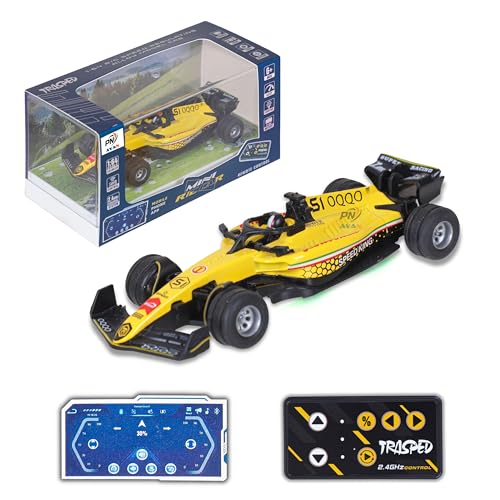 Image of Formula RC Racing Car for Kids Age 6+ Years 1:64 Scale Mini Rechargeable Remote Control Sports Car with APP Control, LED Lights, 3 Speed Modes & Type-C Charging | Formula Racer Toy Car