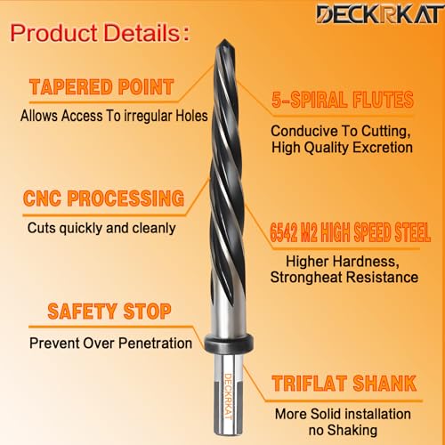 Deckrkat DECK-2439 3/8 Inch Reamer Drill Bit For Metal thumb #2