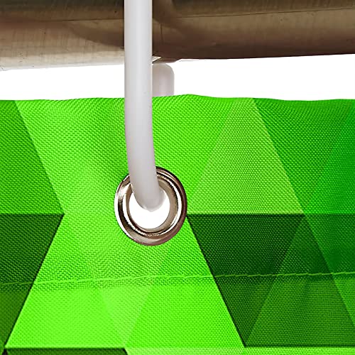 Rideau de douche 165x180cm polyester vert géométrique