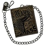 Maße: 9 x 12 cm Jack\'s Inn 54 Bikerbörse mit Kette - Way Geldbörse Dunkelbraun (Dunkelbraun)