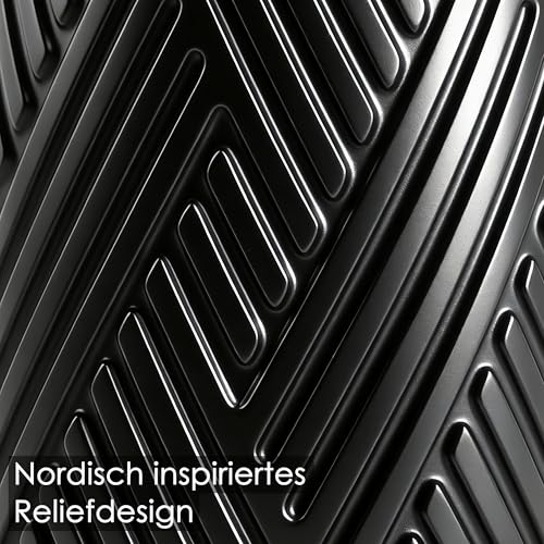 Seifenspender schwarz matt - Eldra - Soap Dispenser im Holzkunst-Design - Spülmittelspender Küche und Bad für Nordic-Liebhaber - Pumpspender, geeignet für Flüssigseife oder Spülmittel 3