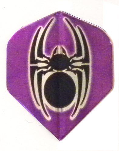 25 Sets #3647 AmeriThon Purple/Black Metallic Tribal Spider Dart Flights