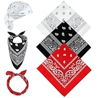 Heanvmyss 3 Pezzi Bandane Cowboy,55x55cm Bandane Cappelli Multifunzionali,Fazzoletti,Fascia per Capelli,Fazzoletto da Collo per Donne,Uomini,Bambini