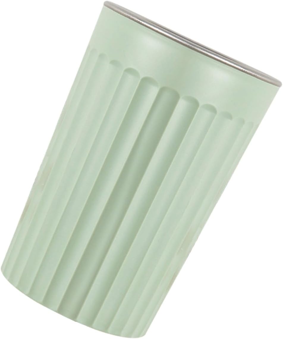 Green Stainless Steel Toothbrush Cup Holder Easy Clean Textured Rinse Tumbler for Bathroom Mouthwash and Toothbrush Storage at Home Office School