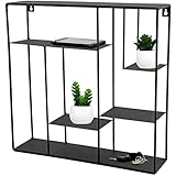 Wandregal 40x10xH40cm, Metall in Schwarz, Wandboard Hängeregal Setzkasten Sortierkasten Metallregal