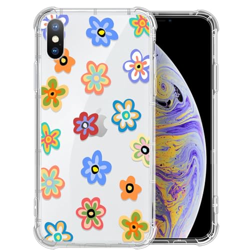 ZHEGAILIAN Case for iPhone Xs Max, [Military-Grade Protection All-Around Shockproof Corners] Clear TPU Bumper Case for iPhone Xs Max - Cute Flower