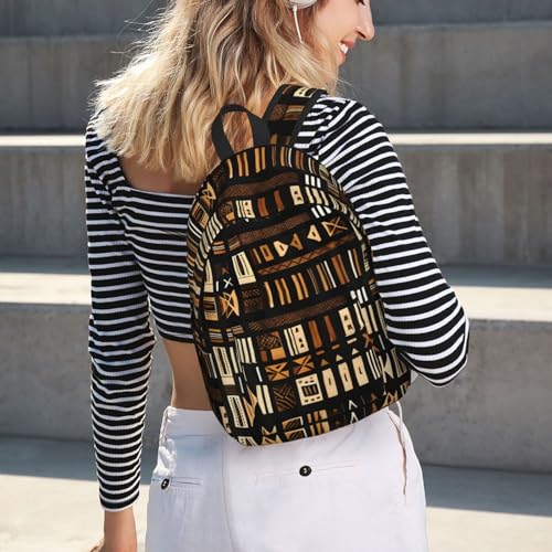 Mochila tribal ligera con compartimento principal negra miniatura 7