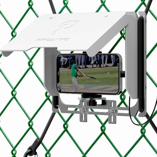 Game Changer Mounting Kit Cell Phone Fence Mount with Shade and Power Bank Holder Gamechanger Streaming Kit Fence Phone Holder for iPhone GoPro Camera Mevo Start Recording Baseball Tennis Game