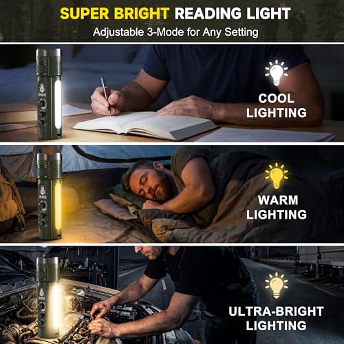 Image of Emergency Crank Radio with AM /FM /SW, Portable Flashlight Radio | Bluetooth Speaker,Warning Light,Reading Lamp,SOS Alarm,with Emegrency Bracelet,Thermal Blanket