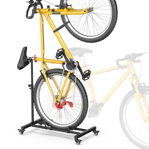 Vertical Bike Stand, Freestanding Upright Floor Rack, Adjustable Height, Space-Saving