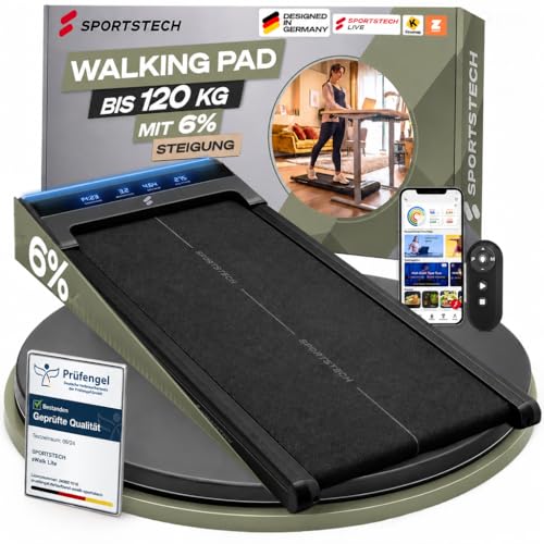 Sportstech sWalk Lite Walking Pad Laufband für Zuhause & Schreibtisch, bis 6 km/h, LED-Anzeige...