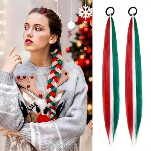 Ponytail, Synthetic 2pcs Ponytail Extension With Elastic Tie Straight Sleek