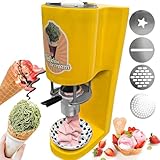 GEJLELDS 80-W-Spaghetti-Eismaschine, italienische Gelato-EIS-Spaghetti-Presse, Herstellung von Eisnudeln, Softeis-Dessertmaschine für Eisdielen Yellow