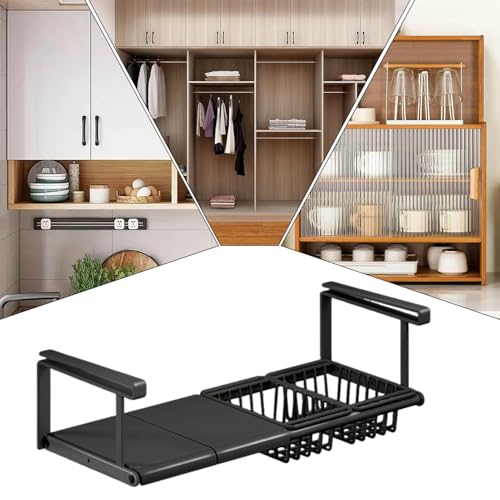 Organizador para debajo del estante extensible para optimizar tu armario y cocina sin taladrar 5
