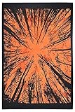 AVA Collections Wandteppich, mehrfarbig, psychedelische Wandteppiche, indische Baumwolle, Poster, Picknickdecke, Wanddekoration, Decke, Wandkunst, Hippie, Schlafzimmer-Dekor (Orange, Wald/Dschungel)