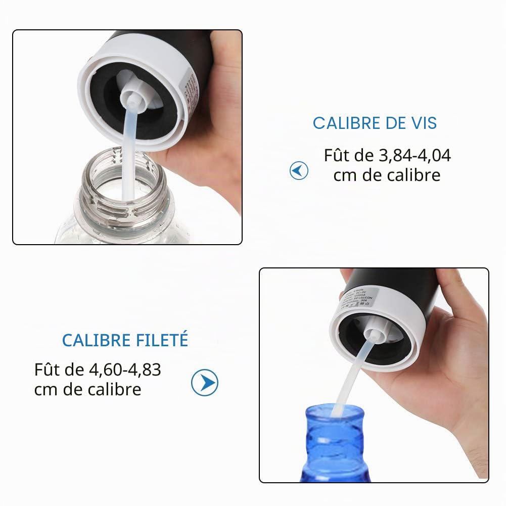 Distributeur d'eau en Bouteille, USB chargeant la Pompe à Eau Potable électrique Portable Commutateur de Bouteille d'eau Universelle de 5 gallons (Noir)