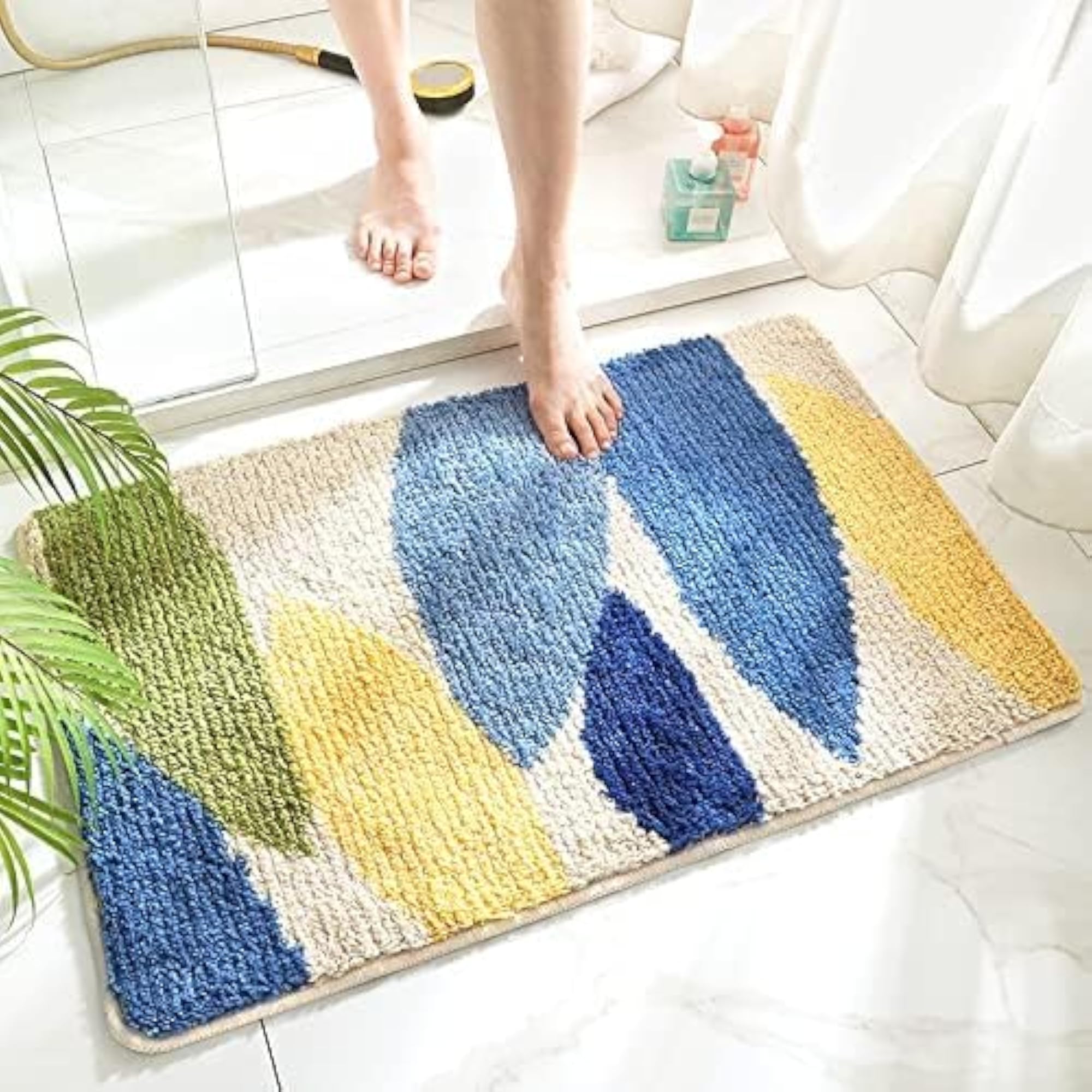 Non-Slip Colorful Soft Fluffy Microfiber Bath Mat