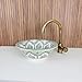 MIRATILE Handmade Ceramic Vanity Sink, Round Floral Vessel Sink, Hand Painted Porcelain Wash Basin Sink, Above Counter Bathroom Vanity Sink Bowl, Countertop Art Wash Basin for Bathroom. (16