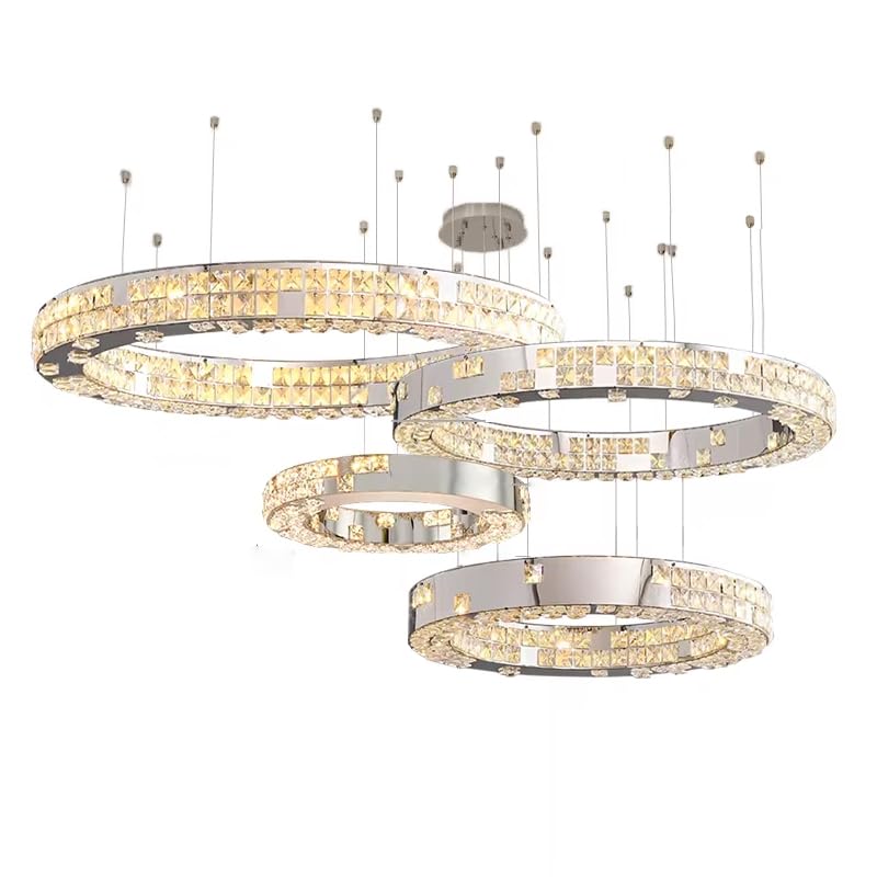 Genérico Lámpara de techo, Lámpara de techo baja estilo deck, moderna, circular, con iluminación LED combinada, lámpara colgante lujo for sala estar y hogar(C 3-Ring 100cm,Black Frame)