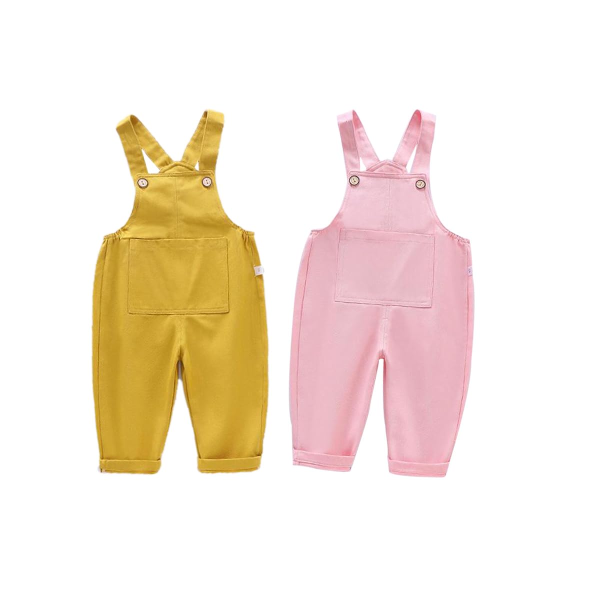 Baby jungen Mädchen Latzhosen Overalls Baumwolle Gr. 74/80/86, 2er Kleinkinder Latzhosen mit Tasche Gr. 92/98 Freizeithosen mit Hosenträger Frühling Herbst Kinderhose 104/110