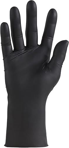 Miniatura 8 de Guantes de examen de nitrilo negros 250 unidades desechables, sin polvo, sin látex, seguros para alimentos, grado médico, resistentes a productos