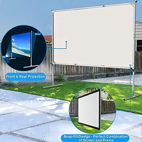 Image of Projector Screen 150 inch, 3-Layers PVC Projector Screen with Stand