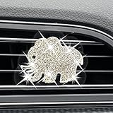 AEEIX Auto Diamond Elephant Air Conditioning Outlet Clip, Bling Accessories, Interior Decoration Charm, Cute Car Decor (Silver)