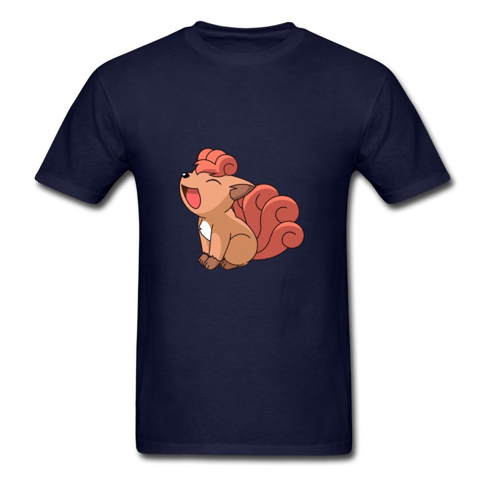 KimBeker Vulpix Custom T-Shirt Men Cotton Short for Gray