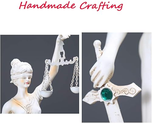 Miniatura 6 de Estatua de la señora ciega de la justicia, regalo de abogado, estatua de la señora de la justicia ciega, escultura de la diosa romana de la justicia