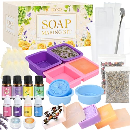 Vezerd Kit Fabrication Savon, créatif pour adultes avec moule à savon, base de savon et savon brut, bombes de bain, savons à faire...