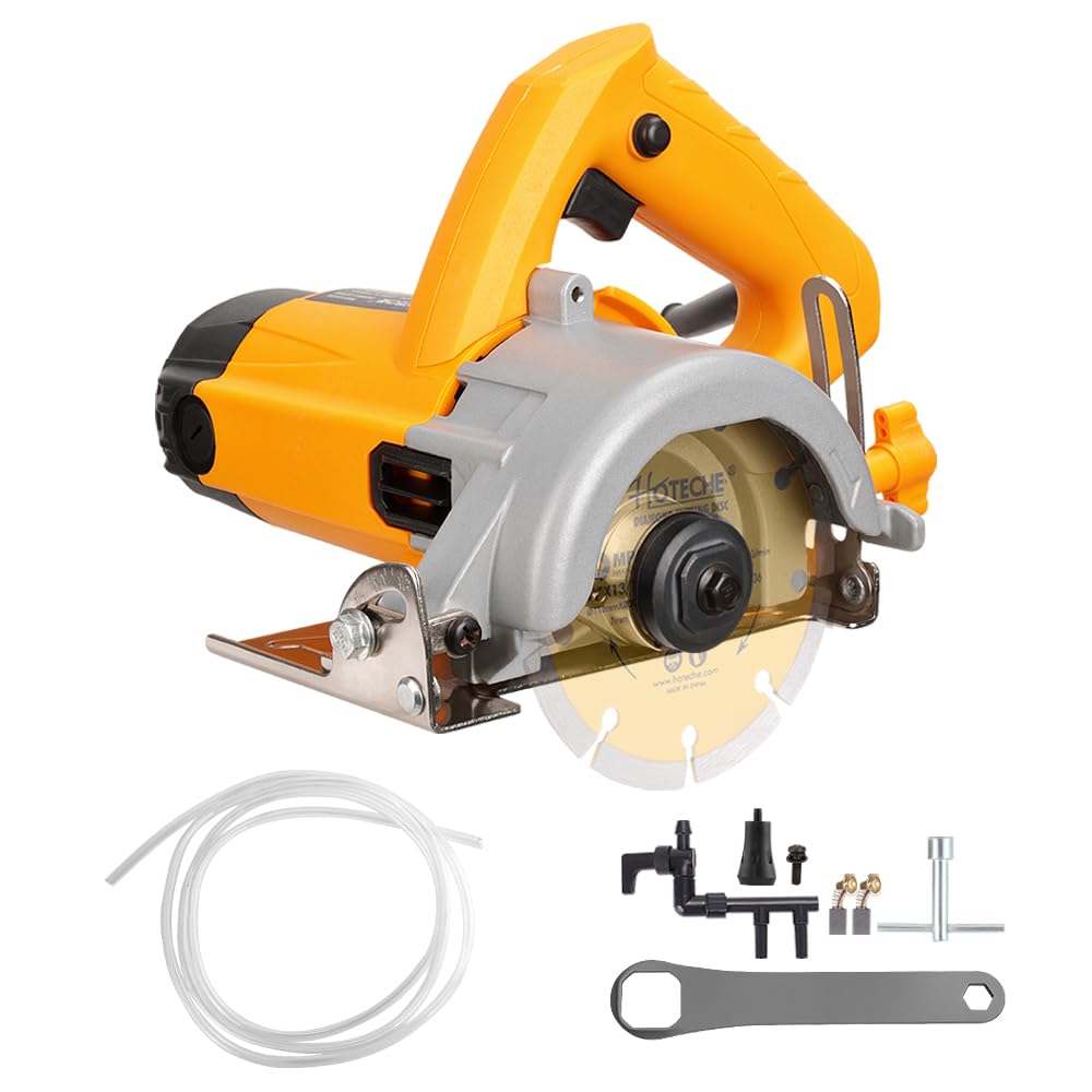 Hoteche 4-3/8-Inch Dry/Wet Masonry&amp;Tile Saw 1300W Electric Cutter for Stone, Ceramic and Marble Cutting(Tool Only)