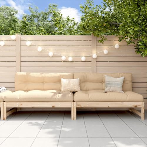 Gecheer Divani Centrali da Giardino 2pz 120x80cm Legno Massello di Pino,Divano Modulare da Esterno,Set Divani da Esterno,Combinazione Libera,Divani Modulari,#E