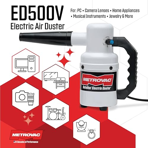 Image of METROVAC Electric Duster with Variable Speed Control - ED-500V, Powerful Computer Blower /Cleaner