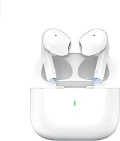 Fones de ouvido Bluetooth 5.3 sem fio, bateria com duração de 40 horas, carregamento USB-C, classificação de resistência à água IPX6, microfone embutido, compatíveis com Android e iOS BRANCO