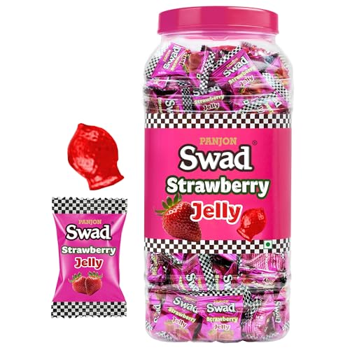 Image of Jelly Candy, Soft & Chewy Assorted Sweets, 640g Jar (Strawberry)