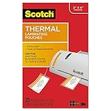 Scotch Luggage Tag Size Thermal Laminating Pouches, 5 mil, 4 1/5 x 2 1/2, 25/Pack