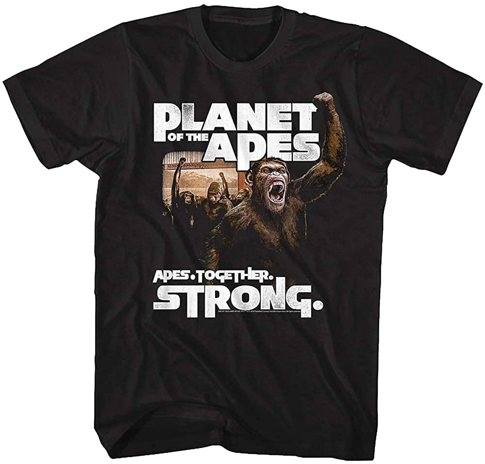 Planet of The Apes Sci-Fi Media Movie Film TV Series Together Strong T-Shirt Tee (3X-Large)