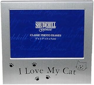 Shudehill 5" x 3" I Love My Cat Photo Frame, Pet Lover Gift, Occasion Present 73498, Silver, Size 5" x 3.5"