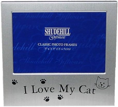 Shudehill 5" x 3" I Love My Cat Photo Frame, Pet Lover Gift, Occasion Present 73498, Silver, Size 5" x 3.5"