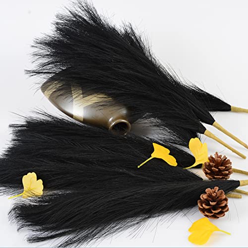 Homzing Pampas Grass Black Decor Small Faux Pampas Grass Short Artificial Party Decoration 17.5"/45Cm 8Pcs Fluffy Non-Shedding Flowers Arrangement For Vases For Boho Home Wedding #TOP5