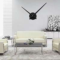 URAQT Orologio da Parete Fai da te, 3D Muto Frameless Grande Orologio, Lancette Orologio da Parete da Fai-da-Te, per Camera da Letto, Soggiorno, Cucina, Ufficio(Nero
