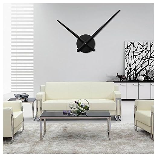URAQT 3D Wanduhr Uhrwerk & Uhrzeigern, Quarz-Uhrwerk, Wanduhr Sets, Modern für die Wand, mit 2 Nadeln, Uhrwerk zum selber Bauen (schwarz)
