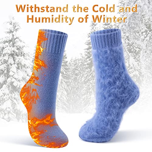 SISOSOCK Thermal Warm Soft Cozy Fluffy Socks for Women, Extreme Cold Weather Thick Heated Socks, Plush Winter Gifts for Women4