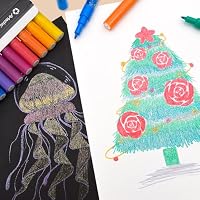 Artecho Glitzerstifte Set 12 Farben Acryl-Glitzer-Marker mit extrafeiner 0,7-mm-Spitze für die Bemalung von Steinen, Keramik, Glas und Holz sowie für Scrapbooking, Kartenbasteln und andere – Ansicht 6